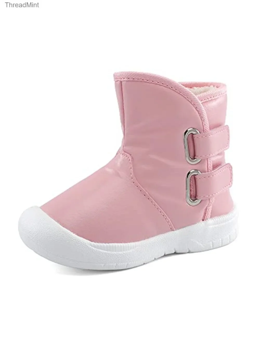 Toddler Girls Waterproof Snow Boots Faux Fur Lining Hook Loop Anti-Slip